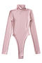 casual slight stretch 5colors high collar bodysuit(size run small)_Black_Dark Gray_Pink