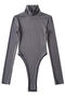 casual slight stretch 5colors high collar bodysuit(size run small)_Black_Dark Gray