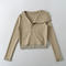 casual non-stretch solid color lapel zip-up jacket(size run small)_Black_Gray_Dark Gray_Khaki