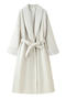 casual non-stretch tweed fuzzy decor with belt jacket_White