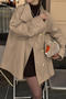 stylish non-stretch pure colour loose all-match trench coat_White_Khaki
