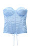 exquisite non-stretch solid color with boned tank top(size run small)_White_Sky Blue