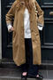 casual non-stretch lapel long jacket_Dark Green_Khaki