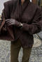 casual non-stretch suede fabric v-neck solid color jacket_Khaki _Brown