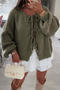 casual slight stretch 11-colors solid color lace-up knitted cardigan_Black_Gray_Pink_Magenta_Yellow_Dark Green