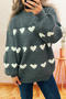 casual slight stretch heart shape knitted loose sweater_Dark Gray