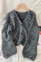 casual slight stretch bow button sequins decor knitted loose cardigan_White_Dark Gray