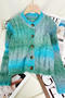 casual slight stretch 4 colors gradient knitted cardigan_Red_Green_Blue
