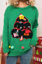 christmas new slight stretch christmas tree colored balls decor knitted sweater_Red_Green
