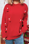 christmas new slight stretch christmas hat decor knitted sweater_Black_Red