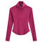 casual slight stretch solid color 9 colors zip-up top(size run small)_Black_White_Gray_Dark Gray_Magenta