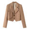 casual non-stretch 4colors solid color suit collar blazers(size run small)_Black_Light Green_Blue_Brown