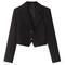 casual non-stretch 4colors solid color suit collar blazers(size run small)_Black