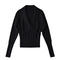 casual slight stretch solid color cross sweaters(size run small)_Black