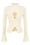 exquisite slight stretch half-high collar cutout sweaters(size run small)_Black_Purple_Beige