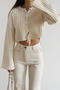 casual slight stretch solid color 6 colors lace-up crop cardigan_White_Gray_Red_Sky Blue_Beige