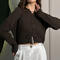 casual slight stretch solid color 6 colors lace-up crop cardigan_White_Gray_Red_Sky Blue_Beige_Brown