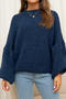 casual slight stretch new solid color 5 colors knitted sweater_Black_Red_Dark Blue
