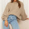 casual slight stretch new solid color 5 colors knitted sweater_Black_Red_Dark Blue_Beige_Khaki 