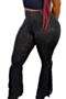 plus size 4 colors batch printing tassel new stylish autumn stretch casual pants_Black