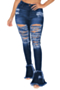 s-xl autumn new four colors micro-elastic holes stylish denim bell-bottoms_Black_Dark Green_Rose Red_Blue