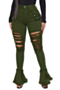 s-xl autumn new four colors micro-elastic holes stylish denim bell-bottoms_Black_Dark Green