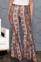 plus size xl-5xl new fashion batch printing micro casual elastic multi-layer flare pants_Dark Blue_Brown