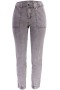 autumn new style plus-size high-waisted high-elastic pocket button zip-up slim solid color jeans_Sky Blue_Gray