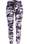 autumn new style plus-size high-waisted high-elastic pocket button zip-up slim camo batch printing jeans_Purple