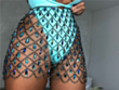 three colors metallic rhinestone hollow out sexy skirt_Blue