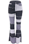 four colors contrast color plus size new stylish stretch flare casual jeans_Black