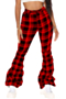 plus size new stylish autumn lattice batch printing 3 colors stretch casual pants_Red