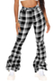 plus size new stylish autumn lattice batch printing 3 colors stretch casual pants_Red_Blue_Lattice