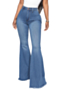 four colors plus size high waist new fashion slim all-match stretch casual flare jeans_Black_Sky Blue_Blue