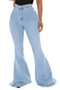 four colors plus size high waist new fashion slim all-match stretch casual flare jeans_Black_Sky Blue
