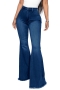 four colors plus size high waist new fashion slim all-match stretch casual flare jeans_Black_Sky Blue_Blue_Dark Blue