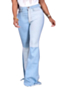 plus size 2 colors contrast color stitching new stylish all-match stretch casual flare jeans_Sky Blue