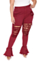 new stylish autumn stretch plus size xl-5xl 5 colors grunge style slim ripped jeans_Black_Light Green_Rose Red