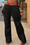 winter new solid color velvet 5-colors pocket elastic mid-waist casual pants_Black