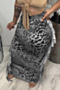 new plus size 3 colors leopard batch printing tassel stretch stylish autumn casual skirt_Black