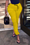 autumn new plus size solid color inelastic tie-waist pockets casual stylish cargo pants_Red_Beige_Yellow