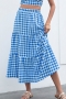 s-2xl plus size summer new stylish inelastic plaid printing casual midi skirt_Red_Blue