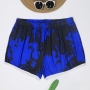 l-4xl summer new plus size two colors tie-dye stretch casual simple loose shorts_Blue