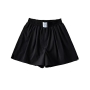 summer new 4 colors appliqued inelastic pockets button split stylish shorts_Black