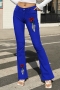 s-4xl spring plus size 4 colors flower fixed printing micro-elastic pockets button zip-up stylish flare jeans_Black_Sky Blue_Blue