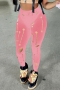 summer new 5 colors hollow solid color stretch slim stylish sexy leggings_Black_White_Red_Blue_Pink
