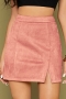 spring & autumn new 8 colors solid color velvet micro elastic zip-up split slim stylish mini skirt_Black_Dark Green_Rose Red_Beige_Dark Blue_Brown_Pink
