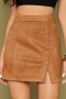 spring & autumn new 8 colors solid color velvet micro elastic zip-up split slim stylish mini skirt_Black_Dark Green_Rose Red_Beige_Dark Blue_Brown_Pink_Khaki