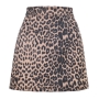 spring & autumn new 3 colors leopard printing velvet micro elastic zip-up split slim stylish mini skirt_Dark Green_Brown_Leopard