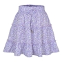 s-2xl plus size summer new stretch 4 colors floral batch printing lace-up ruffle stylish a-line mini skirt_Purple
